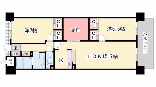 キャッスルコート東雲【405号室】の間取り