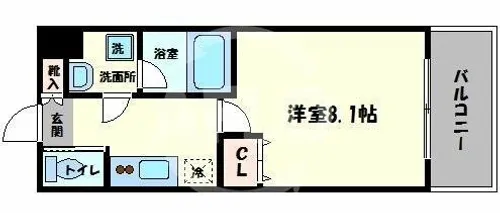 レオンコンフォート難波サウスゲート【5階】の間取り