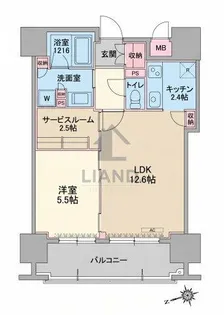 ネストピア福岡空港駅前【3階】の間取り