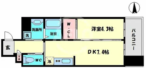 ファーストフィオーレ難波フォート【5階】の間取り