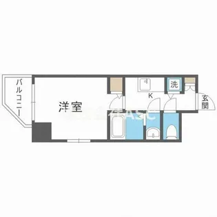 Fortuney北堀江【1301号室】の間取り