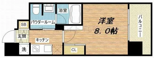 エスライズ北堀江スワン【8階】の間取り