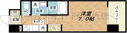 レジュールアッシュ桜宮リバーコート【9階】の間取り