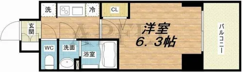 プレサンス堺筋本町ディスティニー【15階】の間取り