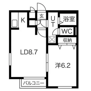 グランメール南平岸【5階】の間取り
