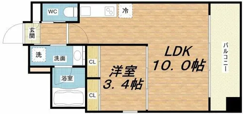 プレジオ弁天町EURO【10階】の間取り