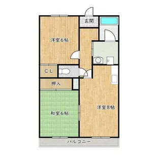 大阪府河内長野市小山田町【アパート】の間取り