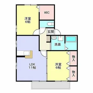 オーチャードタウンD棟【105号室】の間取り