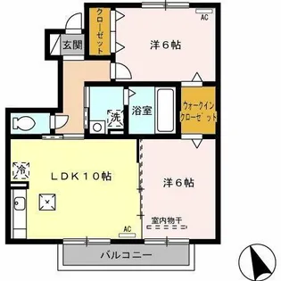 クレセントA棟【102号室】の間取り