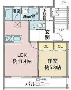 パークウエスト上社【3階】の間取り