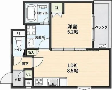 CASA CALMA 茨田大宮【2階】の間取り