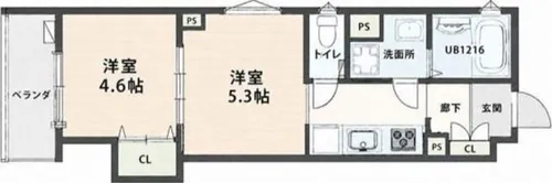 CASA CALMA 茨田大宮【2階】の間取り