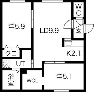 レクザ山鼻【3階】の間取り