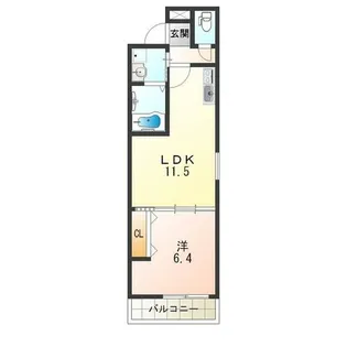 フジパレス湯里I番館【1階】の間取り