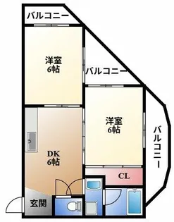 コーポ長谷川【4階】の間取り