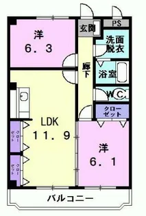 エステート春日井【1階】の間取り