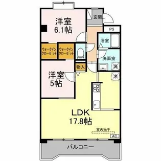 マミーナ1号館【202号室】の間取り