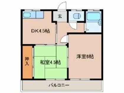 春日井コーポ【102号室】の間取り