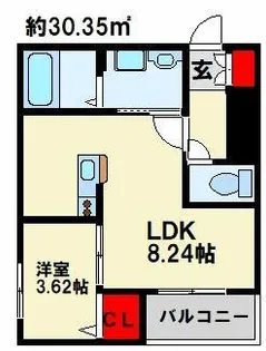サニーガーデン銀座【102号室】の間取り