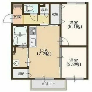 大阪府堺市東区日置荘原寺町【アパート】の間取り
