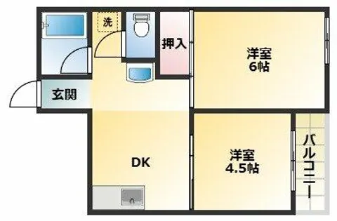 PALMIZIO平野西1【2階】の間取り