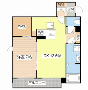 シャングリ・ラ Ⅱ号館【0102号室】の間取り
