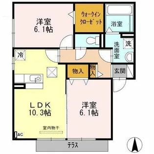 グレイス【102号室】の間取り