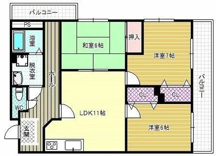 グリーンコート広瀬【3階】の間取り