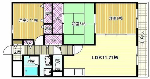 メゾン・ポレール【1階】の間取り
