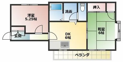 辻王ハイツ【2階】の間取り