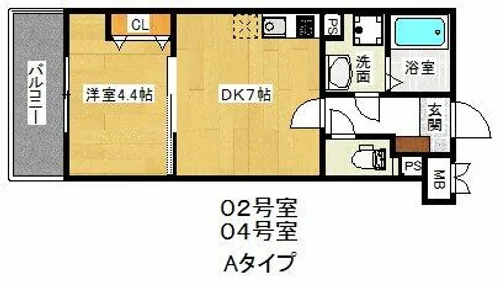 EXハイツアビコⅡ【304号室】の間取り