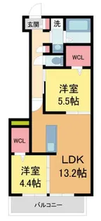 アビタシオン西宮【202号室】の間取り