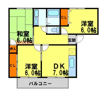 プレジオ猪名川【2-101号室】の間取り