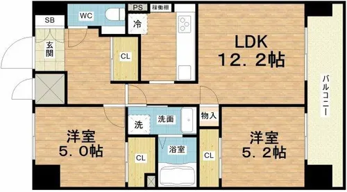 プランドール新大阪【14階】の間取り