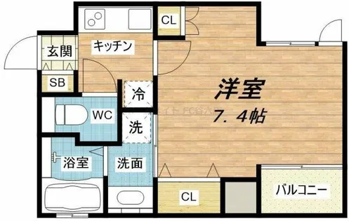アクティ北浜【6階】の間取り