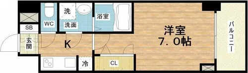 S-RESIDENCE大阪九条North【7階】の間取り