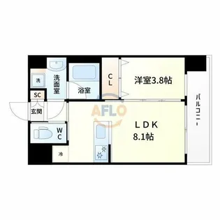 エスタート御幣島【7階】の間取り
