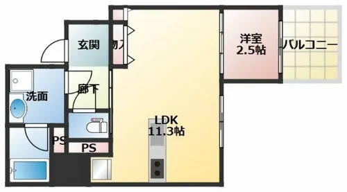 エスリードレジデンス大阪谷町ザ・マークス【9階】の間取り
