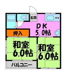 茶谷マンション【3C号室】の間取り