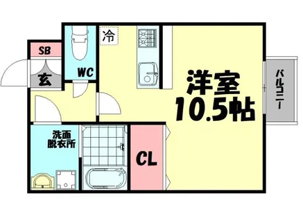 シェルズレイク日根野【1階】の間取り