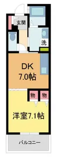 フレール宝塚御殿山6号棟【202号室】の間取り