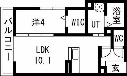 アパートメントハウス針崎Ⅱ【101号室】の間取り