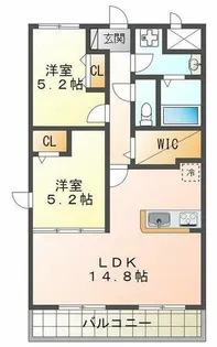 カーサフェリース【2階】の間取り