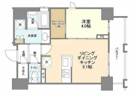 サクラティアラ新梅田【4階】の間取り