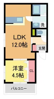 Grand jete萩原【101号室】の間取り