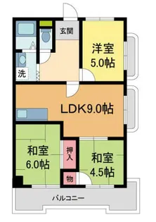 門戸パレス【3階】の間取り
