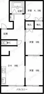 マンションアリスB【4階】の間取り