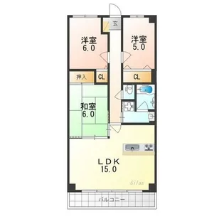 アメニティ双ケ丘【1階】の間取り