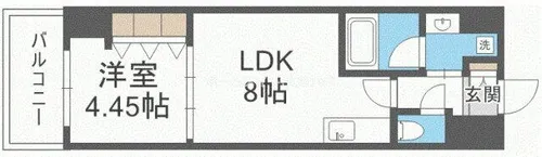 アーデン四ツ橋プライマリーワン【8階】の間取り