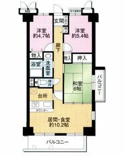サンコーグランピア【6階】の間取り